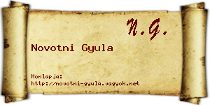 Novotni Gyula névjegykártya